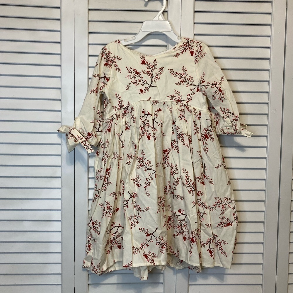 Blu Moon Cream Red Cardinal Little Girls Dress Size 6